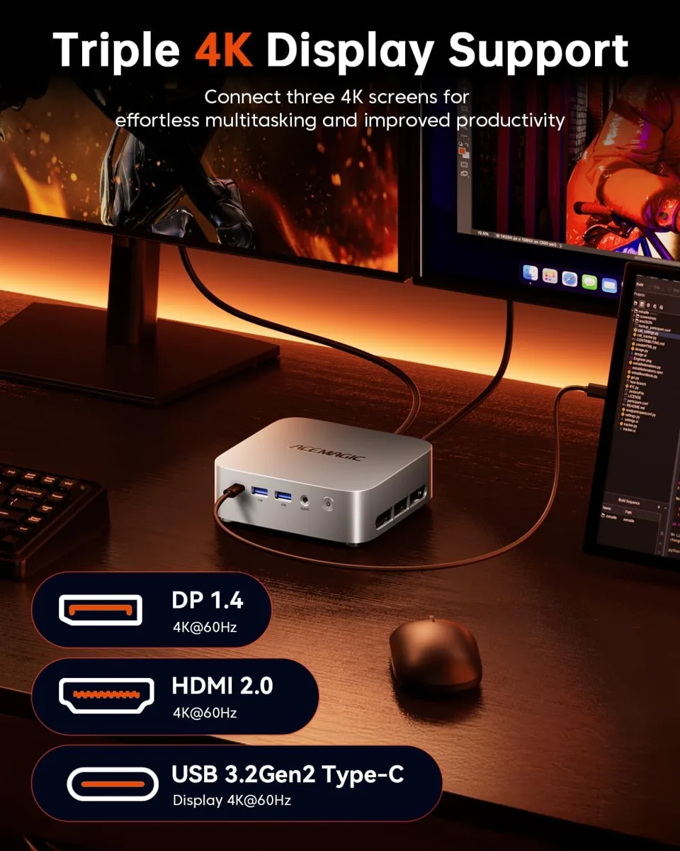 ACEMAGIC K1 driving three 4K displays
