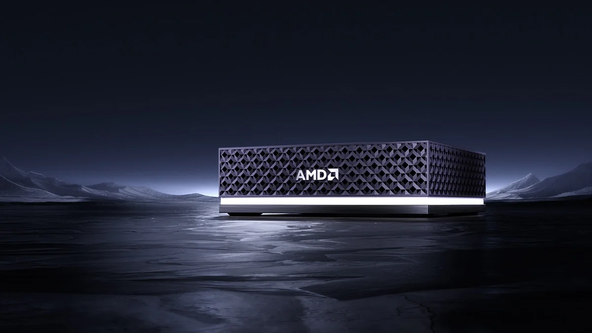 AMD Ryzen AI Halo Developer Platform mini PC, official AMD product render