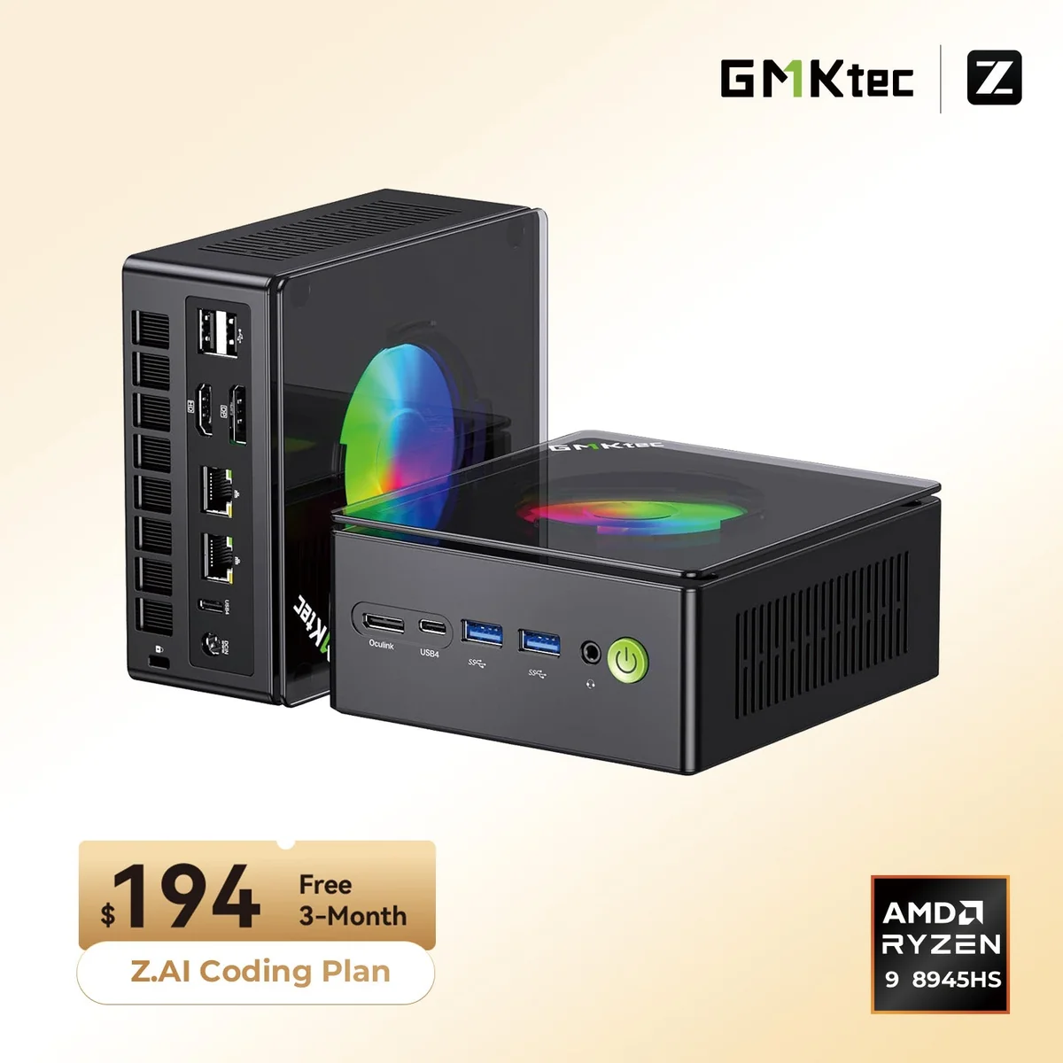 GMKtec NucBox K11 mini PC, front three-quarter view