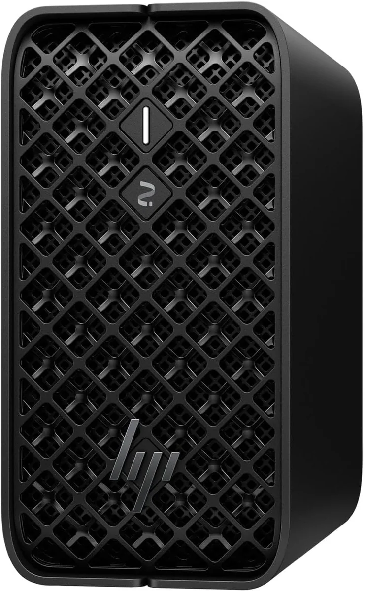HP Z2 Mini G1a workstation mini PC, front three-quarter view