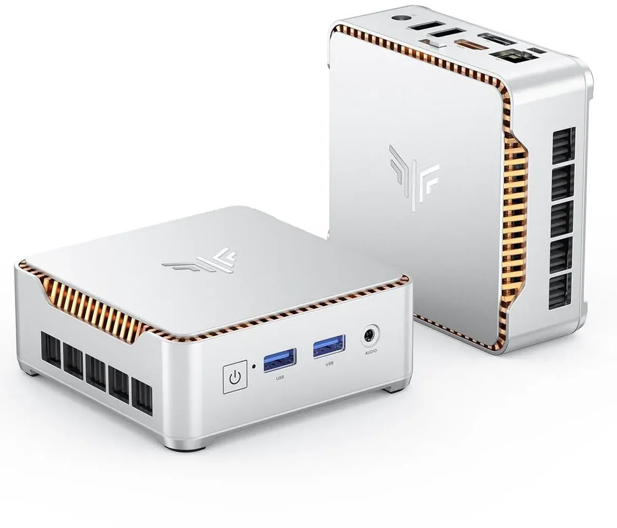 KAMRUI Hyper H2 mini PC with Intel Core i5-14450HX, front angle view