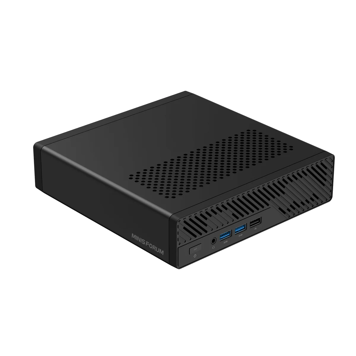 Minisforum MS-A2 mini workstation, front three-quarter view